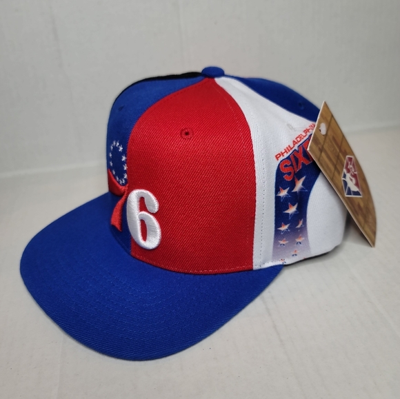 Philadelphia 76ers Mitchell & Ness NBA 75th Anniversary What The? Snapback Hat. - Picture 3 of 6